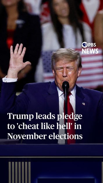 230K views · 4.5K reactions | After President Donald Trump told attendees at the Republican midterm convention Thursday night that “we want honesty in our elections,” he led them in a pledge to “cheat like hell” and “go out and vote” in the midterm elections.

In the past, the president has called for "long-term prison sentences" for election "cheaters" and made unfounded claims about widespread voter fraud. Since he took office last year, he’s attempted to limit mail-in voting, despite his repe